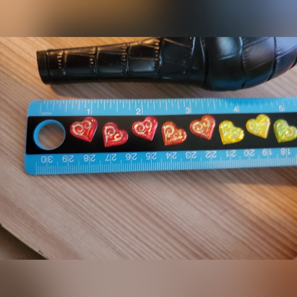 ANTONIO MELANI size 10 black leather booties, crocodile embossed heel, like new - Picture 6 of 6